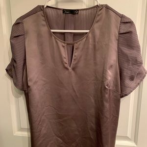 Gray, semi sheer blouse